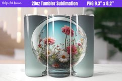3D Flowers 20 OZ Skinny Tumbler Sublimation Product Image 1