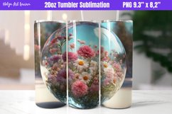3D Flowers 20 OZ Skinny Tumbler Sublimation Product Image 1