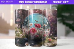3D Flowers 20 OZ Skinny Tumbler Sublimation Product Image 1