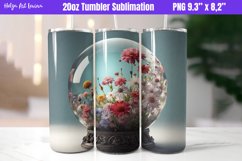 3D Flowers 20 OZ Skinny Tumbler Sublimation Product Image 1