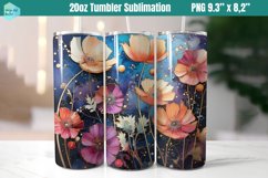 Flowers 20 OZ Skinny Tumbler Sublimation Product Image 1