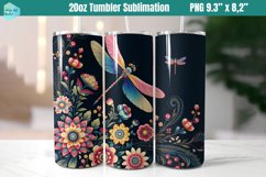 20 OZ Skinny Tumbler Sublimation | Dragonfly Product Image 1