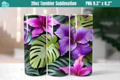 20 OZ Tumbler Sublimation | Tropic Flowers sublimation Product Image 1