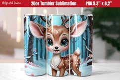 Christmas 20 OZ Skinny Tumbler Sublimation | Cute deer Product Image 1