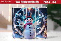 Christmas 20 OZ Skinny Tumbler Sublimation Snowman Product Image 1