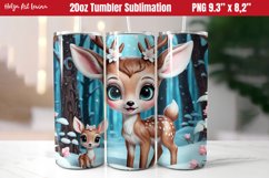Christmas 20 OZ Skinny Tumbler Sublimation | Cute deer Product Image 1