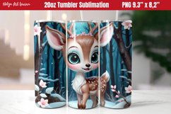 Christmas 20 OZ Skinny Tumbler Sublimation | Cute deer Product Image 1