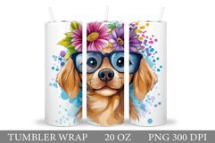 Cute Dog Tumbler Design. Dog Summer Tumbler Sublimation Product Image 1