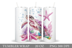 Turtle Tumbler Design. Sea Turtle Tumbler Sublimation Product Image 1