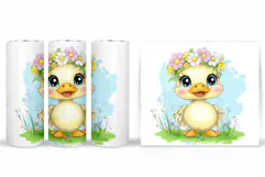 Cute Duck Tumbler Design. Cute Duck Sublimation Product Image 2