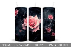 Roses Tumbler Wrap. Flowers Tumbler Sublimation Product Image 1