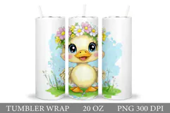 Cute Duck Tumbler Design. Cute Duck Sublimation Product Image 1