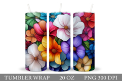 Floral Tumbler Design. Flowers Tumbler Sublimation Product Image 1