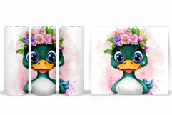 Cute Duck Tumbler Design. Cute Duck Sublimation Product Image 2