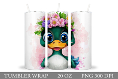 Cute Duck Tumbler Design. Cute Duck Sublimation Product Image 1