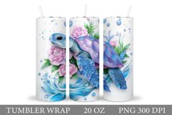 Turtle Tumbler Design. Sea Turtle Tumbler Sublimation Product Image 1