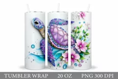 Turtle Tumbler Wrap Design. Turtle Tumbler Wrap Sublimation Product Image 1