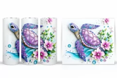 Turtle Tumbler Wrap Design. Turtle Tumbler Wrap Sublimation Product Image 2