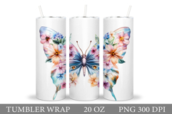 Butterflies Tumbler Design. Butterfly Tumbler Sublimation Product Image 1