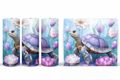 Turtle Tumbler Wrap Design. Turtle Tumbler Wrap Sublimation Product Image 2