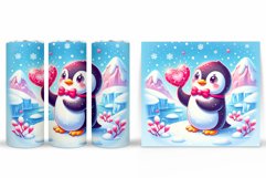 Valentines Penguin Tumbler. Valentines Tumbler Sublimation Product Image 2
