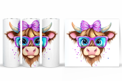 Cute Cow Tumbler Design. Funny Cow Tumbler Sublimation Product Image 2