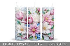 Flowers Tumbler Design. Sublimation Tumbler Flower Product Image 1