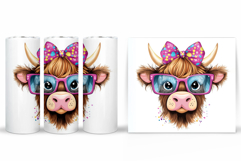 Cute Cow Tumbler Design. Funny Cow Tumbler Sublimation Product Image 2