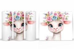 Cute Lamb Tumbler Design. Lamb Spring Tumbler Sublimation Product Image 2