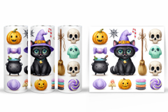 Cute Halloween Cat Tumbler. Halloween Tumbler Sublimation Product Image 2