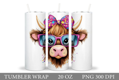 Cute Cow Tumbler Design. Funny Cow Tumbler Sublimation Product Image 1