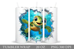 Turtle Tumbler Wrap Design. Turtle Tumbler Wrap Sublimation Product Image 1