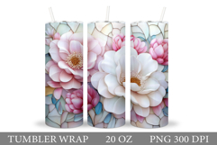 Flowers Tumbler Design. Sublimation Tumbler Flower Product Image 1