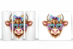 Cute Cow Tumbler Design. Funny Cow Tumbler Sublimation Product Image 2