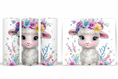 Cute Lamb Tumbler Design. Lamb Spring Tumbler Sublimation Product Image 2