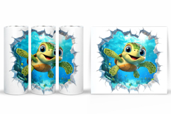 Turtle Tumbler Wrap Design. Turtle Tumbler Wrap Sublimation Product Image 2