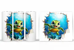 Turtle Tumbler Design. Turtle Tumbler Sublimation Product Image 2
