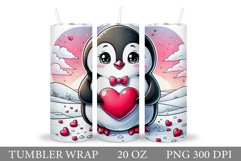 Valentines Penguin Tumbler. Valentines Tumbler Sublimation Product Image 1