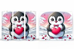Valentines Penguin Tumbler. Valentines Tumbler Sublimation Product Image 2