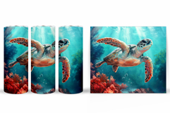 Turtle Tumbler Design. Sea Turtle Tumbler Sublimation Product Image 2