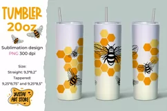 Black Bee and honeycomb Skinny Tumbler 20oz sublimation wrap Product Image 1