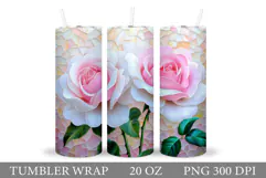 Roses Tumbler Design. Roses Sublimation Product Image 1