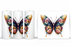 Butterflies Tumbler Design. Butterfly Tumbler Sublimation Product Image 2