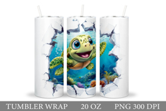 Turtle Tumbler Design. Sea Turtle Tumbler Sublimation Product Image 1