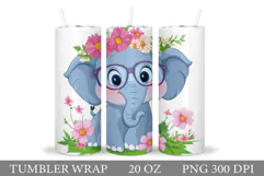 Cute Elephant Tumbler Design. Cute Elephant Sublimation Product Image 1
