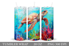 Turtle Tumbler Design. Turtle Tumbler Sublimation Product Image 1