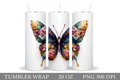 Butterflies Tumbler Design. Butterfly Tumbler Sublimation Product Image 1