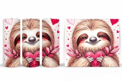 Valentines Sloth Tumbler. Valentines Tumbler Sublimation Product Image 2