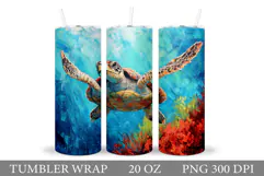 Turtle Tumbler Wrap Design. Turtle Tumbler Wrap Sublimation Product Image 1