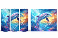 Dolphin Tumbler Design. Dolphin Tumbler Sublimation Product Image 2